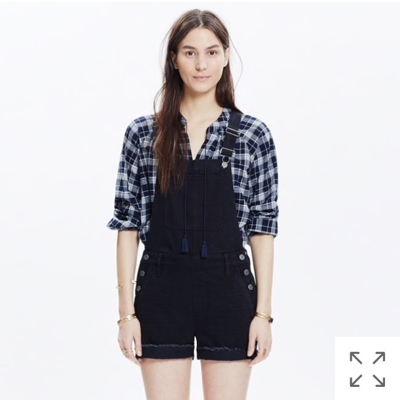 black jean overall shorts